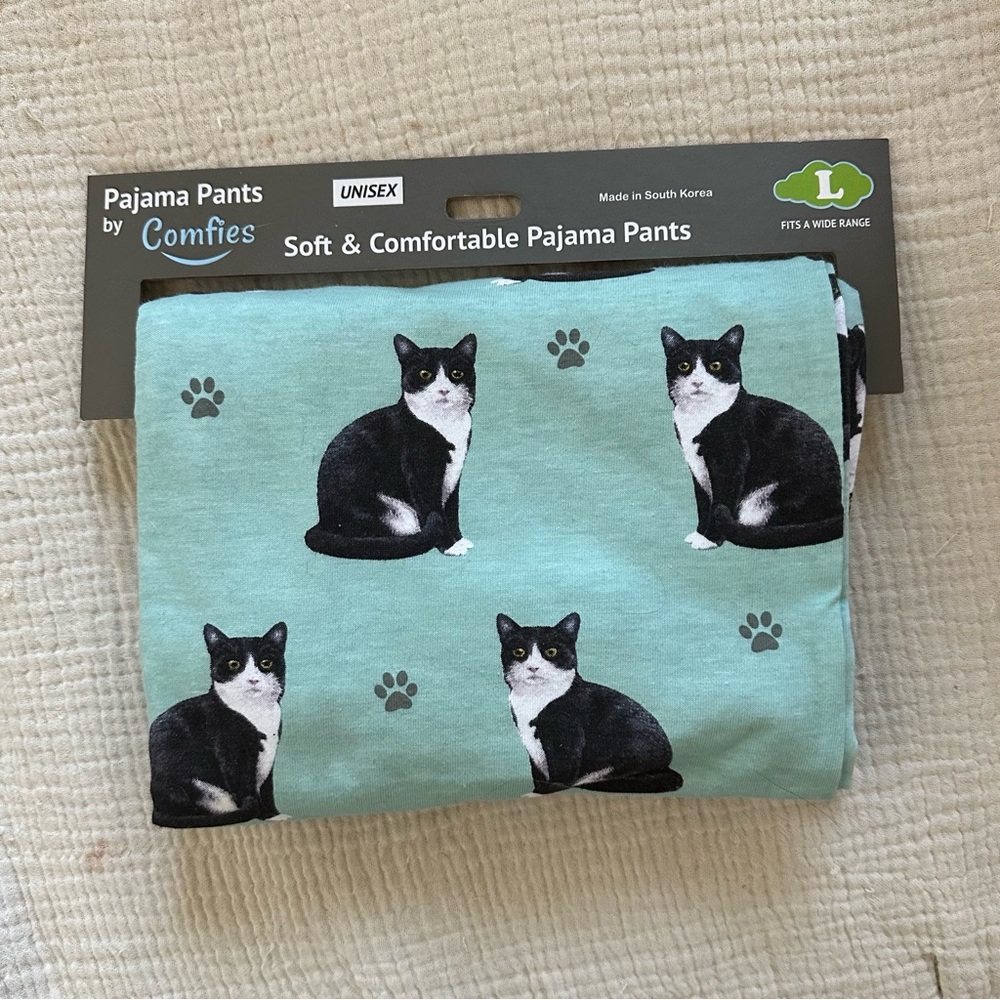 Tuxedo Cat Pajama Pants - Unisex Size L